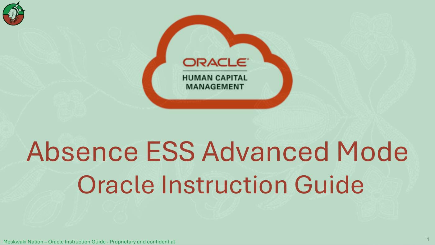 Oracle: Absence ESS Advanced Mode (Weekend)