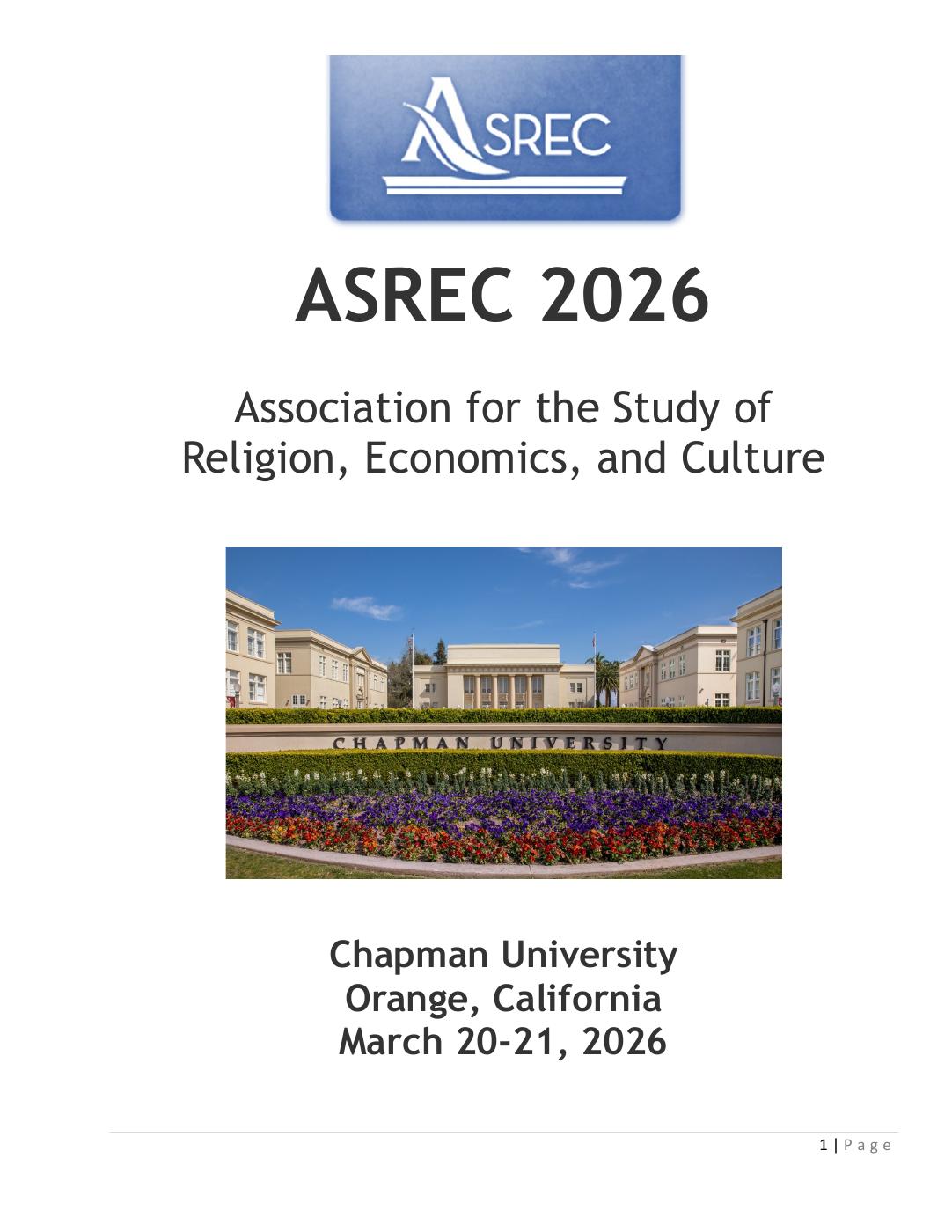 ASREC 2026 program
