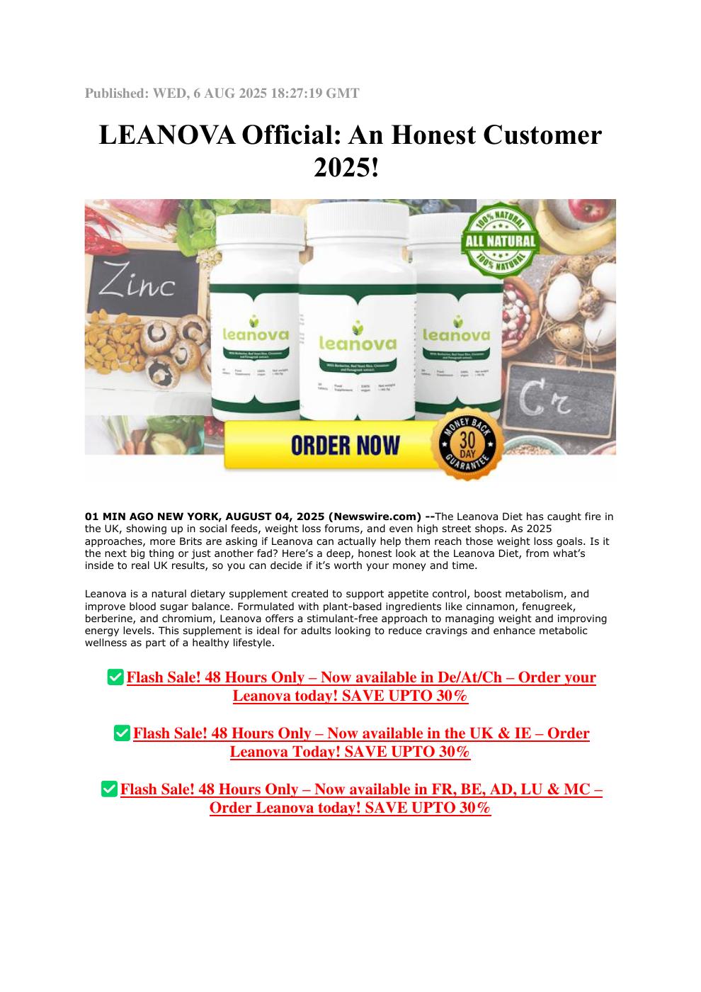 Leanova Complaints Investigated: 2025 User Reviews Tested & Verified ...