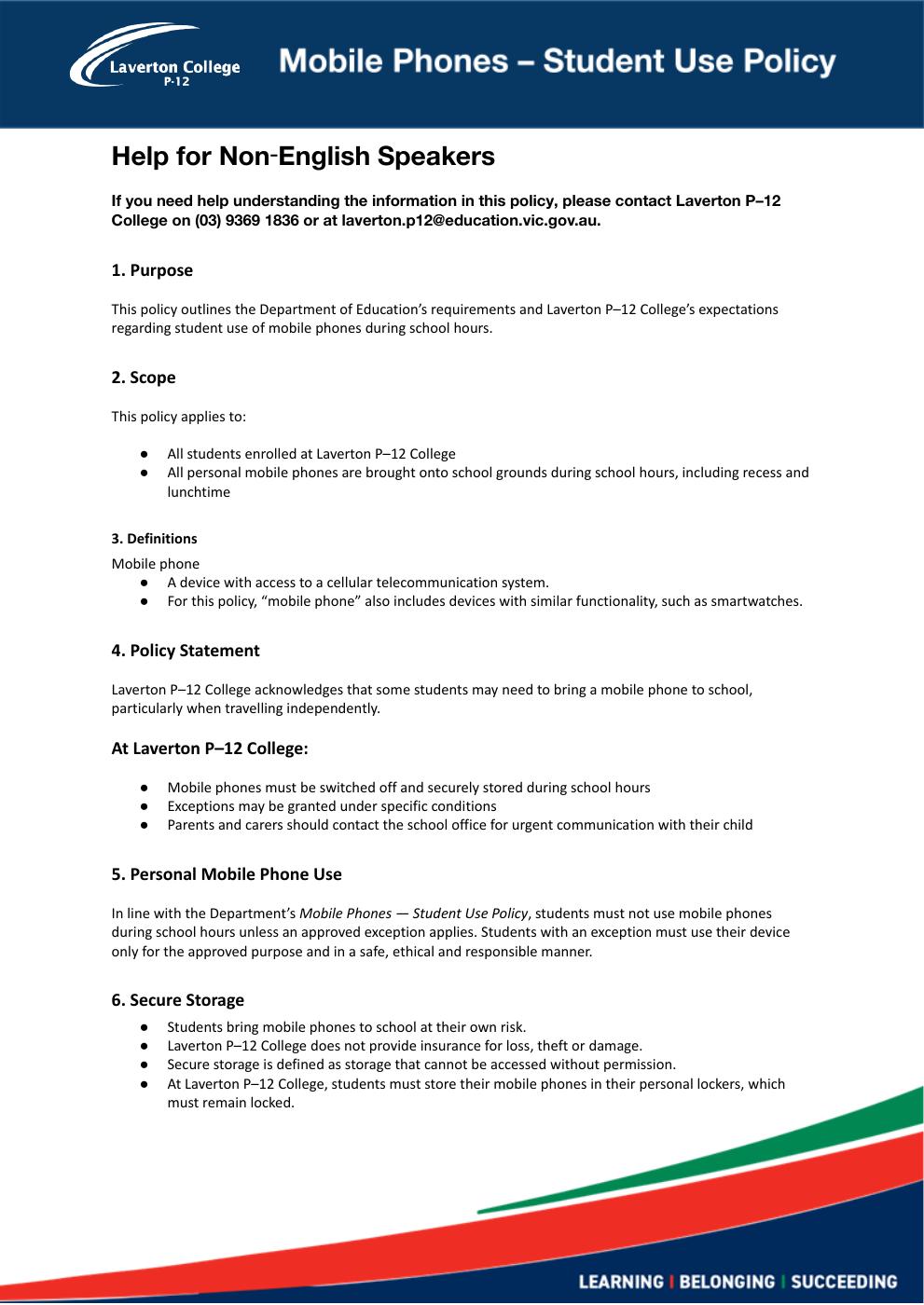Mobile Phone Policy | PDF to Flipbook