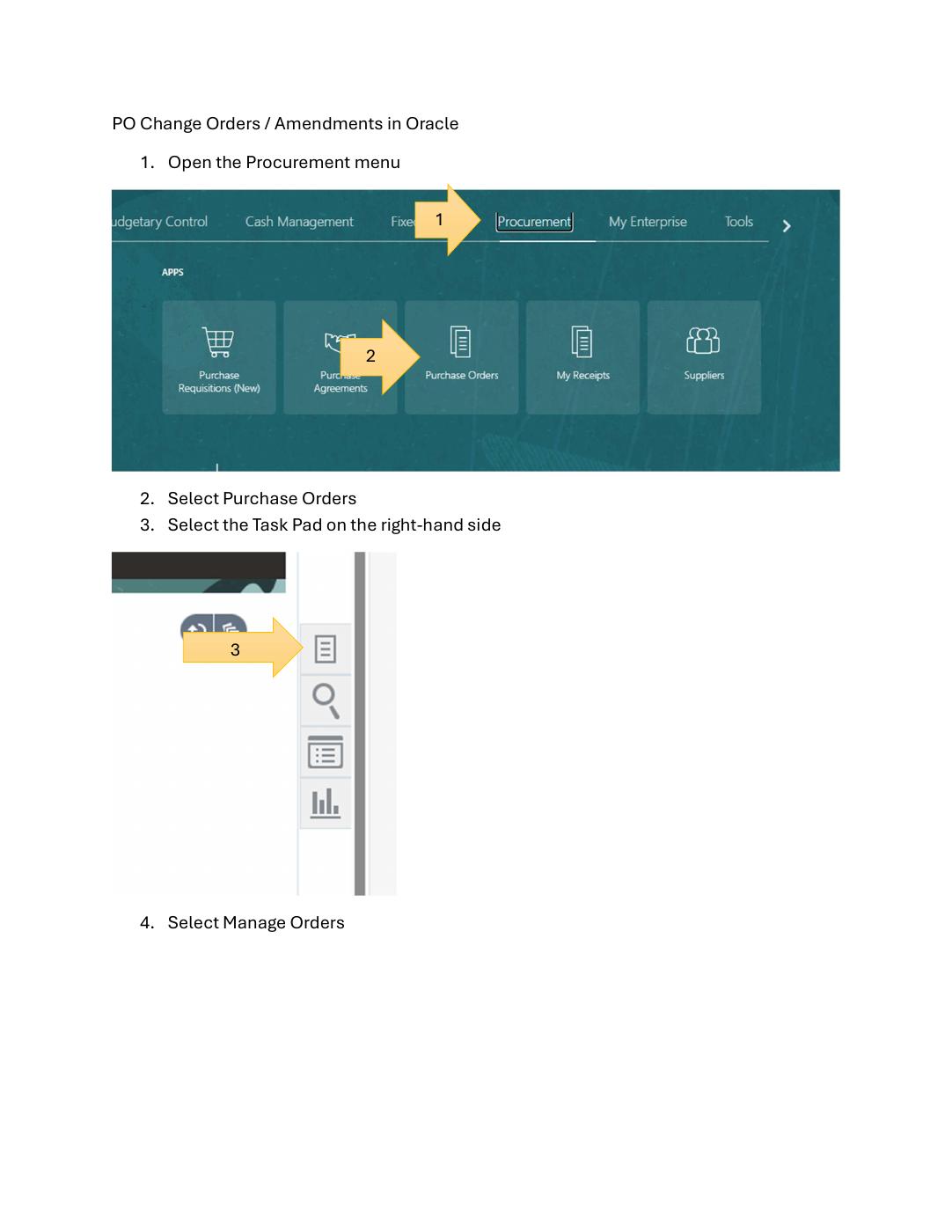 Making PO Amendments in Oracle