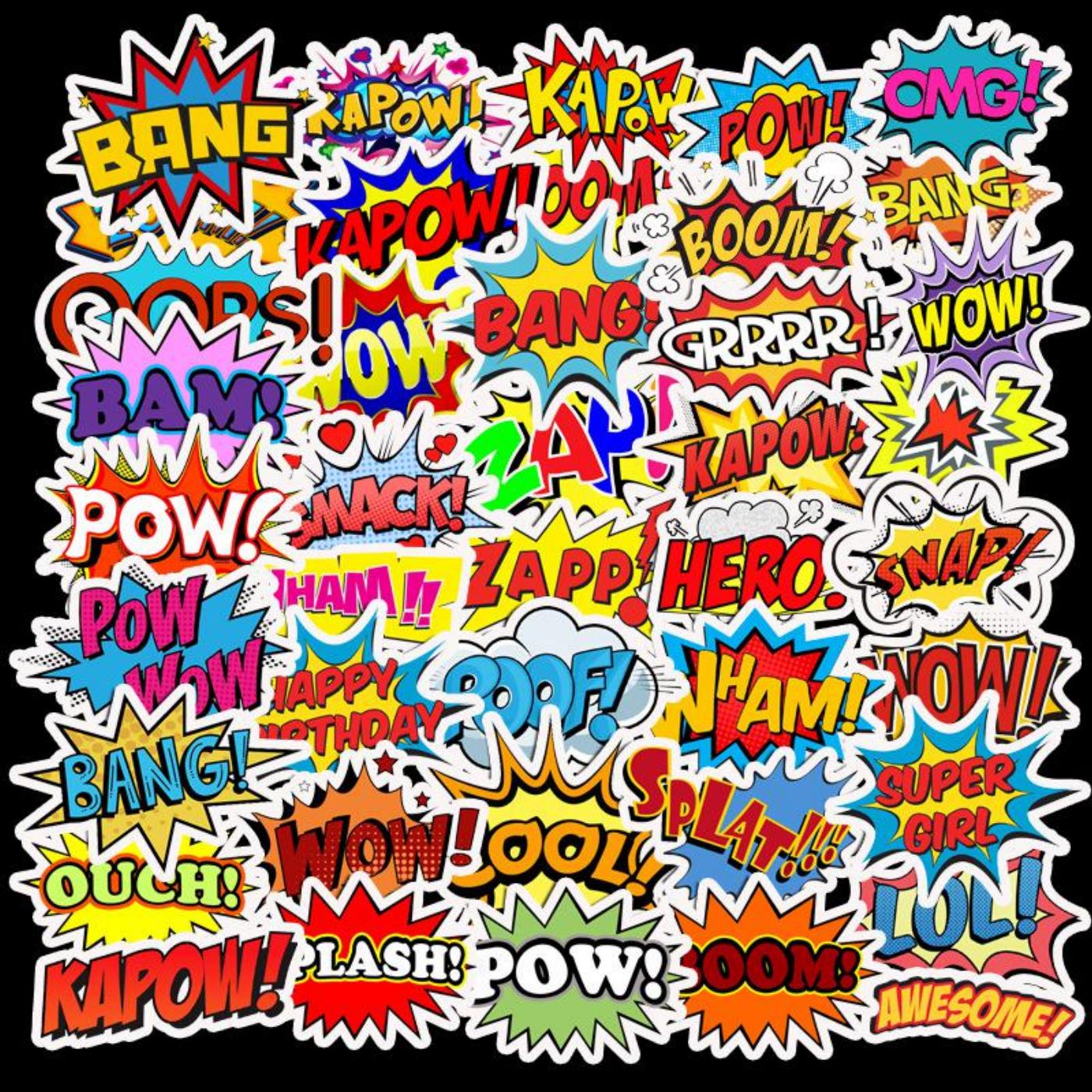 Buy words Sticker Packs - 50 or 100 Pieces | High-Definition ...