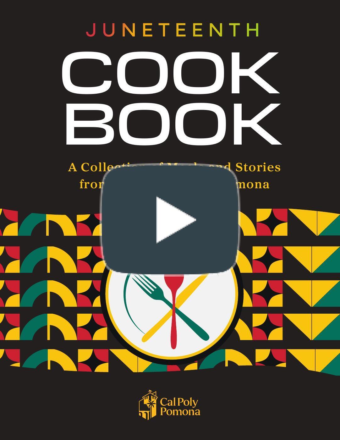 Juneteenth Cookbook with a place setting at a table