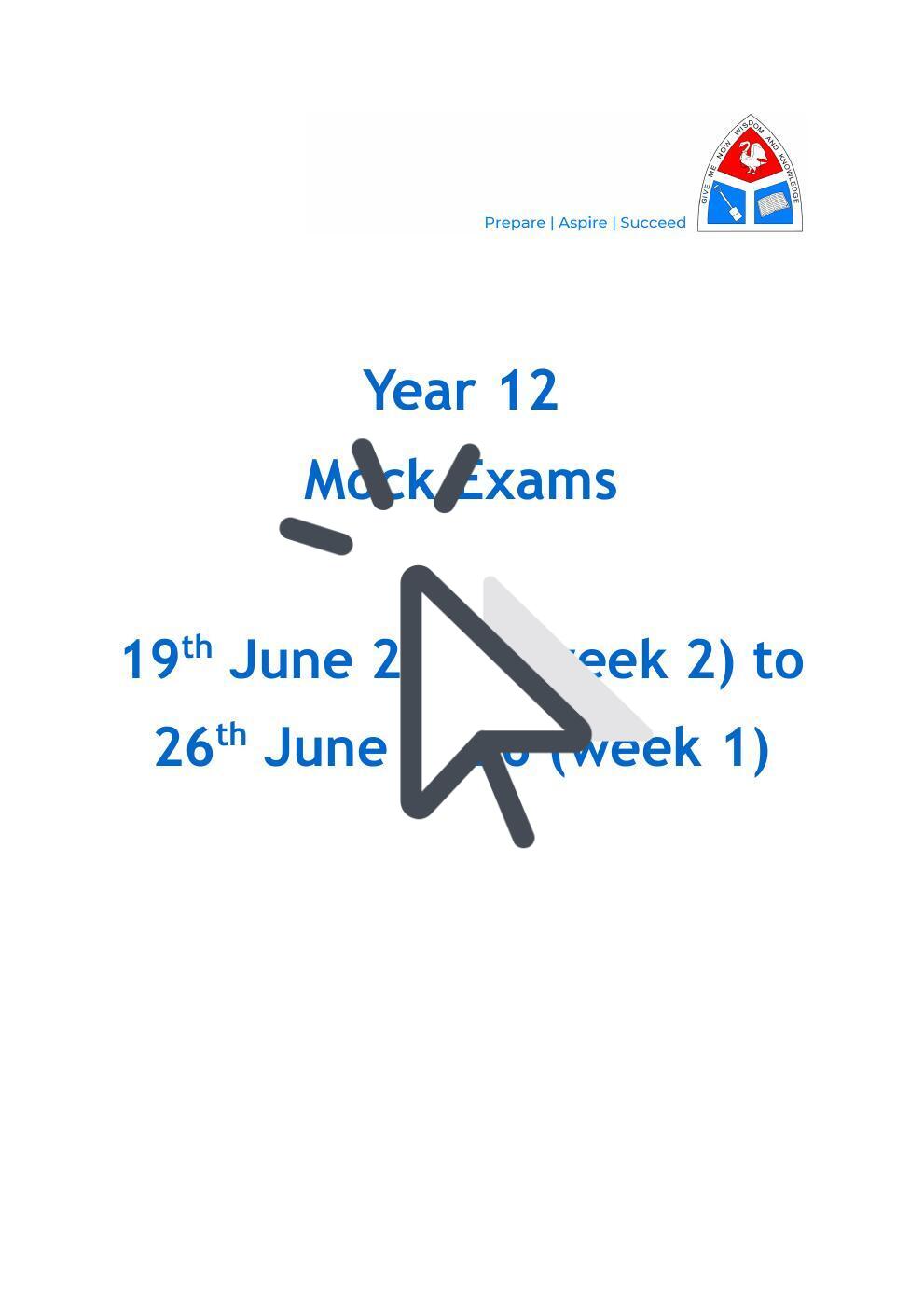 Year 12 Mock Exams Asessment Booklet June 2026