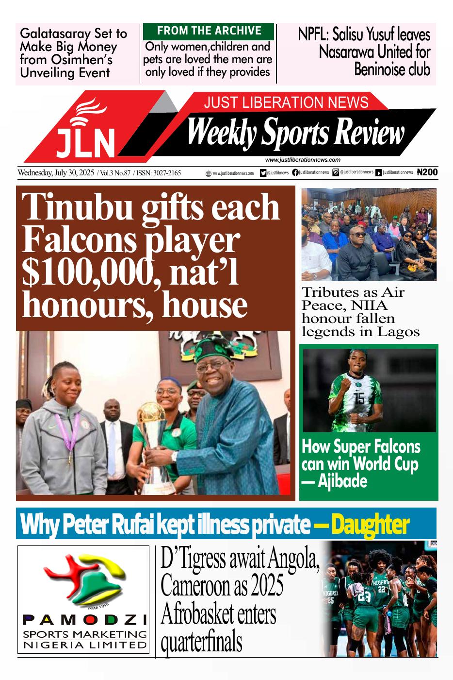 JUST NEWS SPORTS WEEKLY   JULY 30, 2025