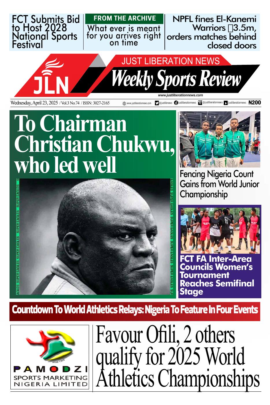 JUST NEWS SPORTS WEEKLY APRIL 23, 2025