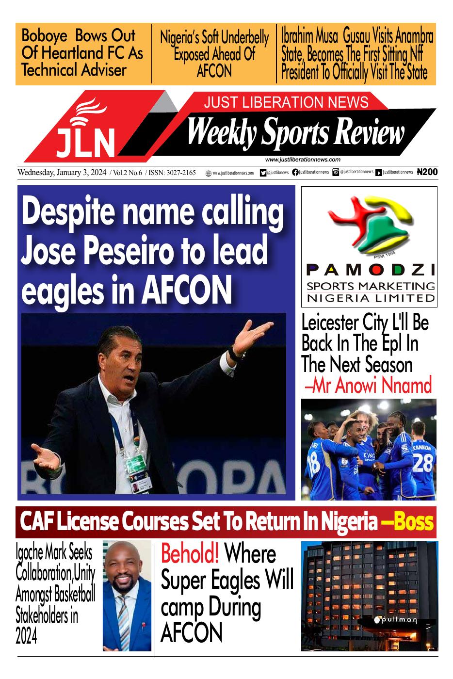 JUST NEWS SPORTS WEEKLY JAN 3, 2024