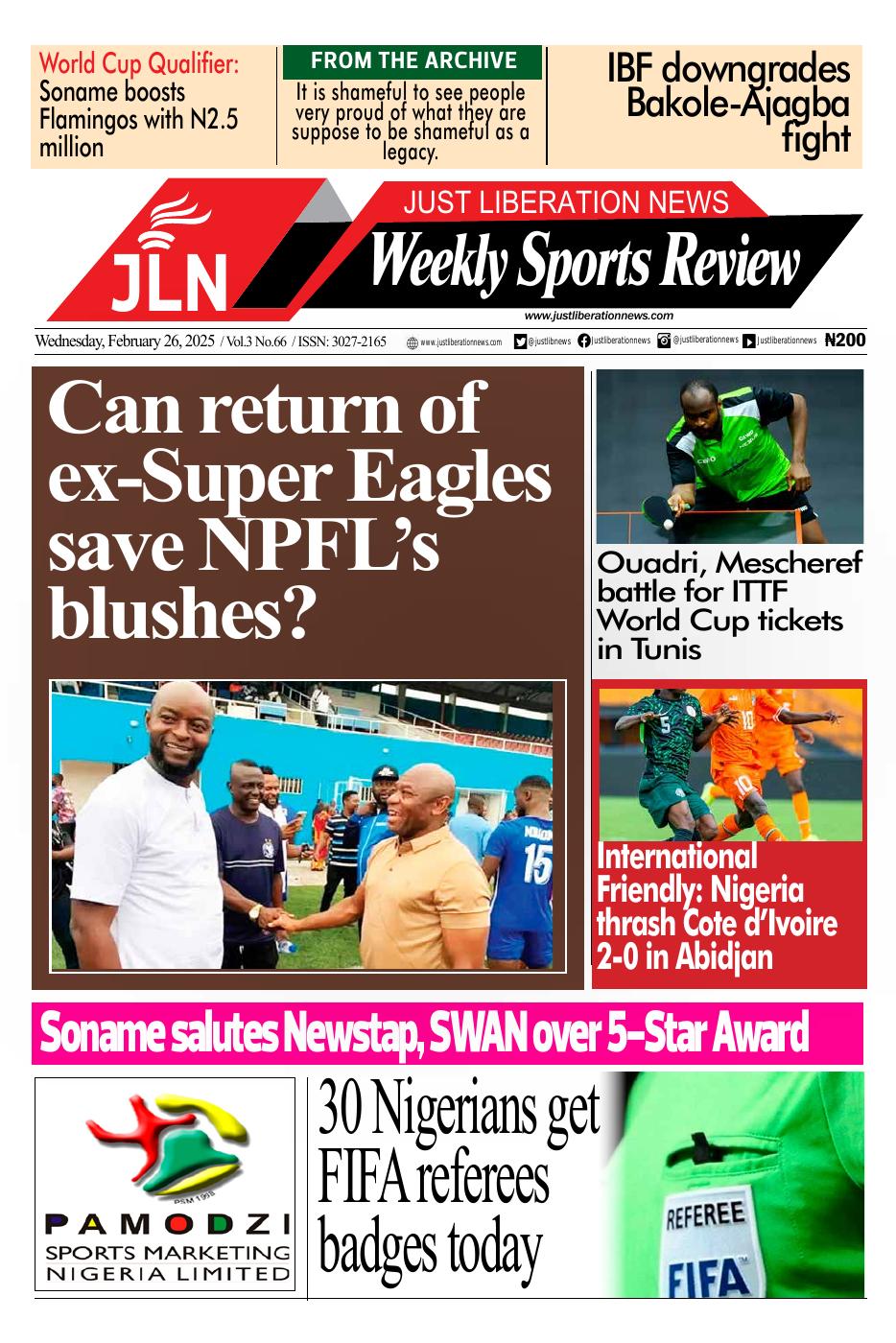 JUST NEWS SPORTS WEEKLY   FEBRUARY 26, 2025