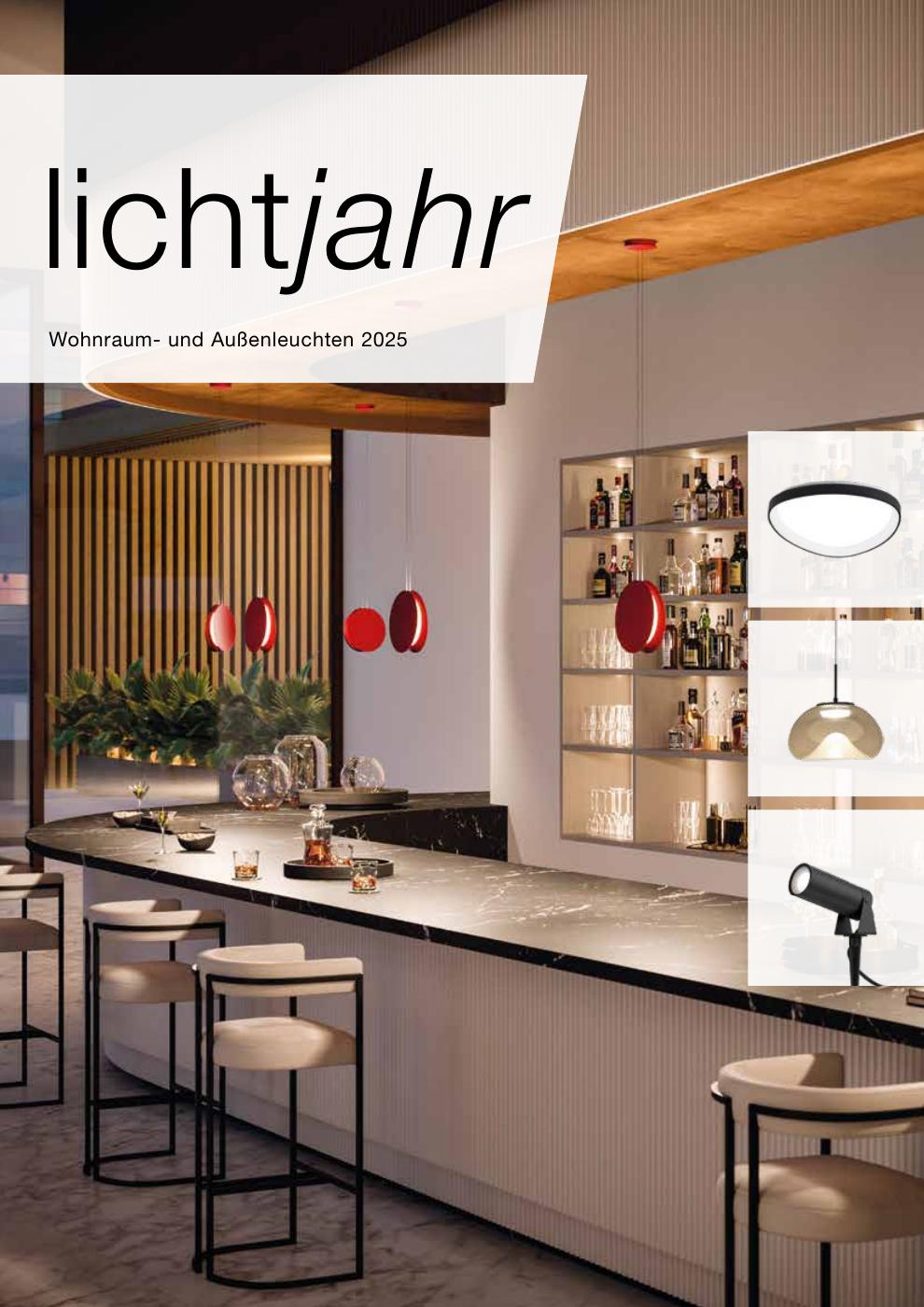 Titelbild Lichtjahr-Prospekt – Wohnraum- und Außenbeleuchtung