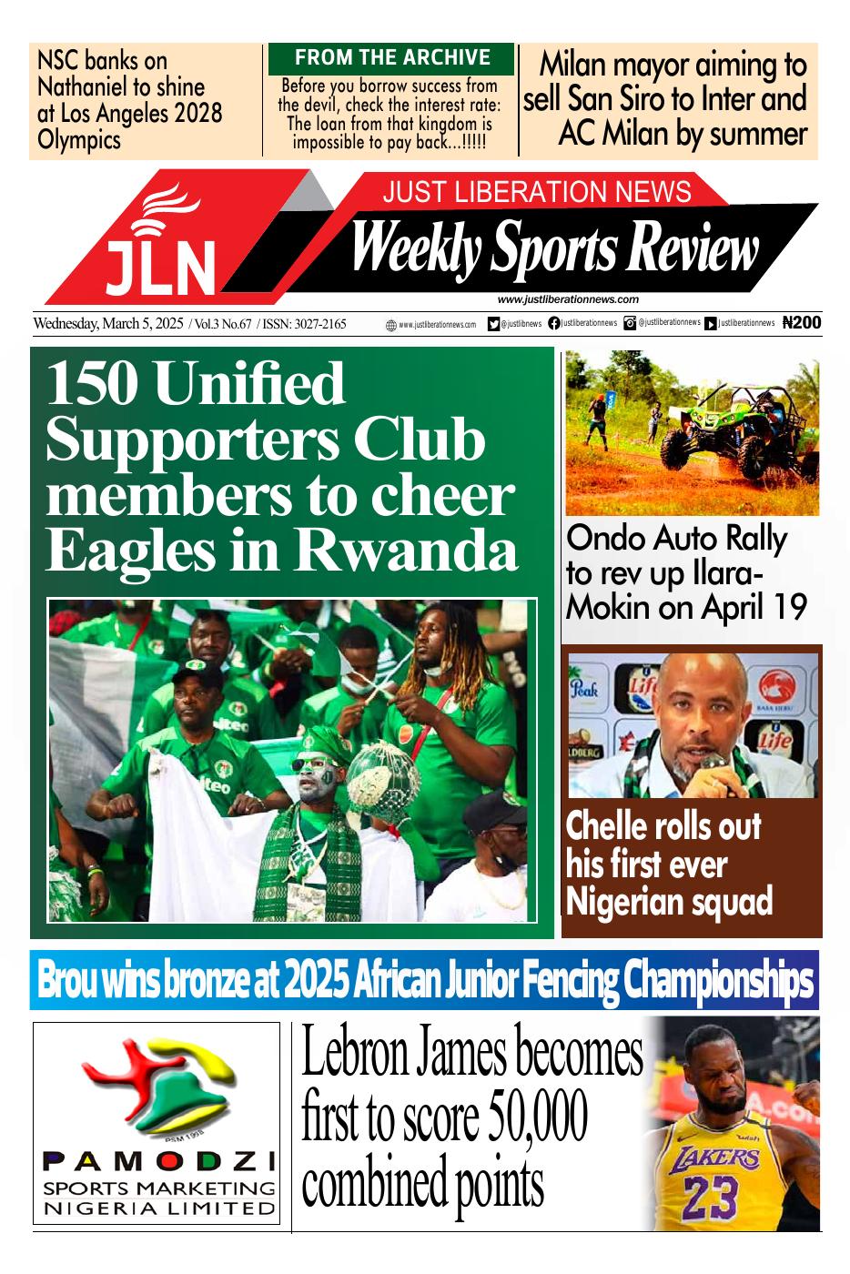 JUST NEWS SPORTS WEEKLY   MARCH 5, 2025