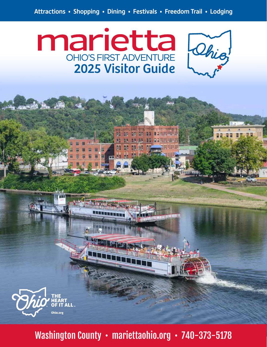 Marietta-Washington County, OH - Your First Adventure visitor guide cover