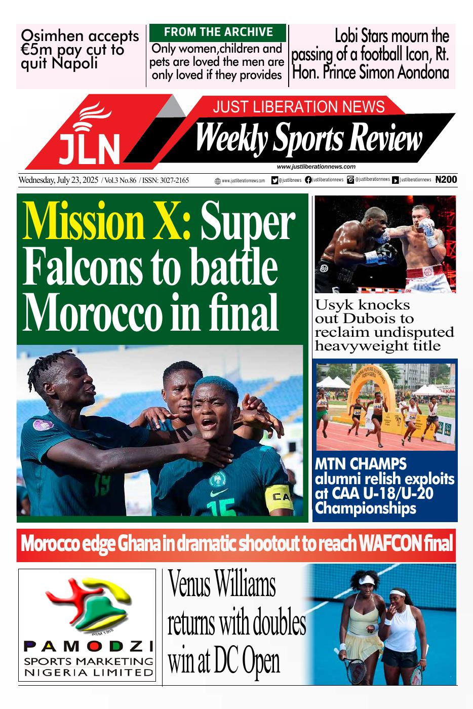 JUST NEWS SPORTS WEEKLY   JULY 23, 2025