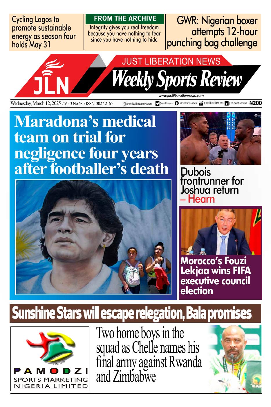 JUST NEWS SPORTS WEEKLY MARCH 12, 2025