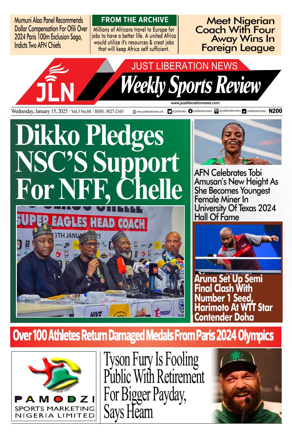 JUST NEWS SPORTS WEEKLY   JANUARY 15, 2024