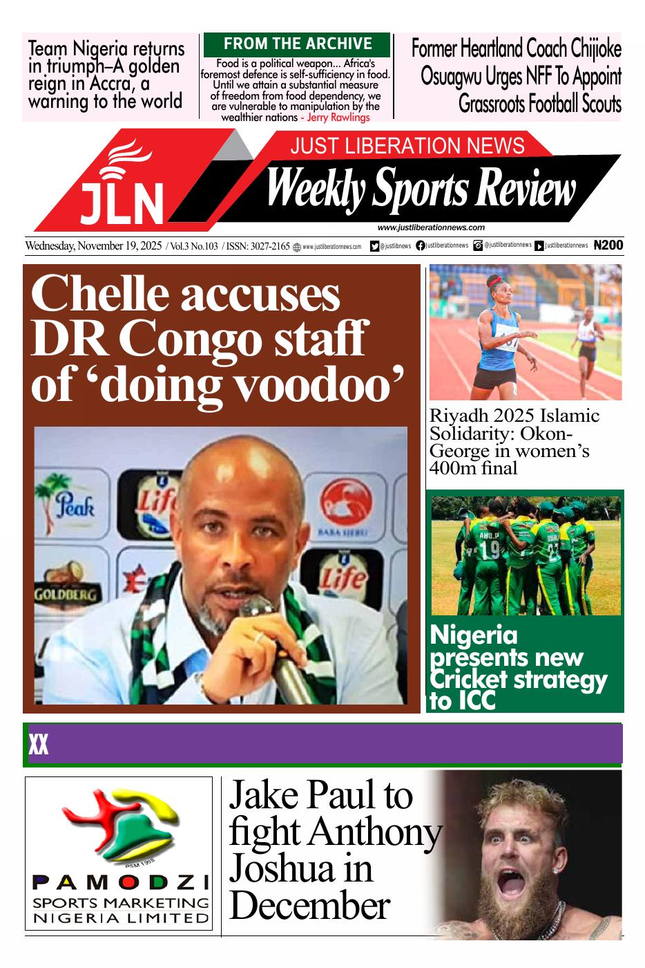 JUST NEWS SPORTS WEEKLY NOVEMBER 19, 2025