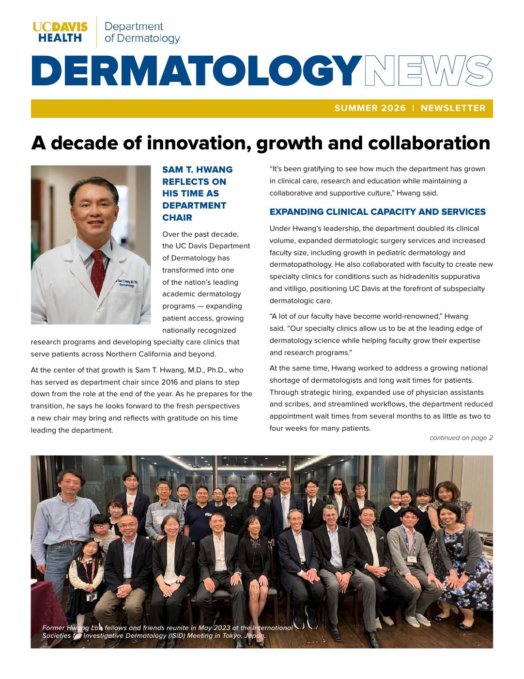 Dermatology News Summer 2026 newsletter cover
