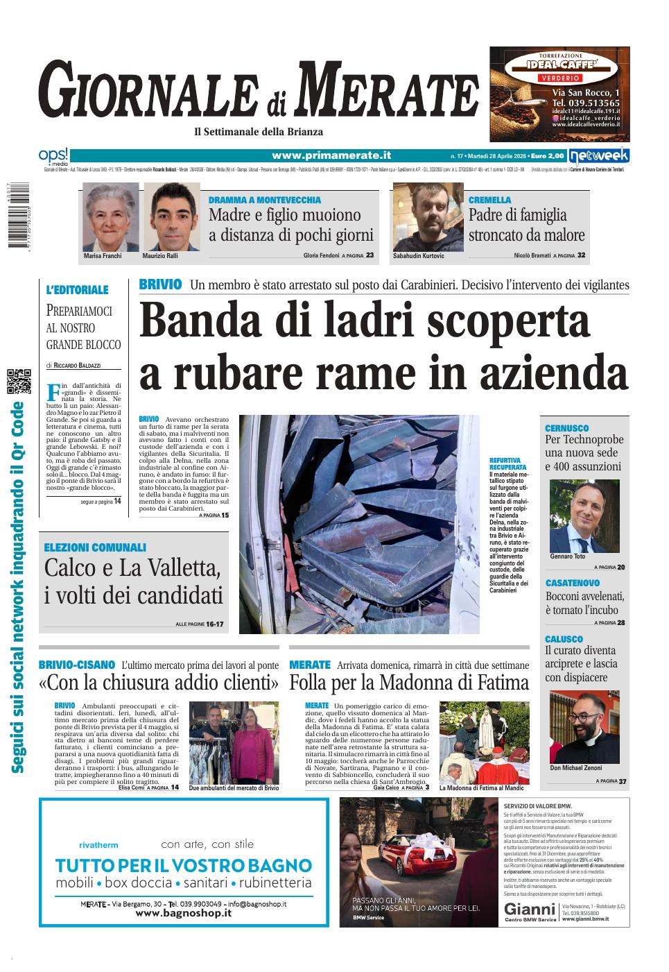 Copertina Giornale di Lecco 30 aprile 2026