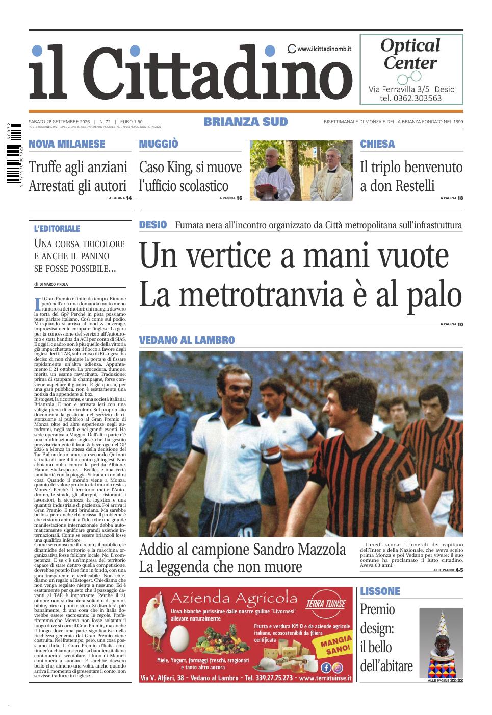 Copertina Il Cittadino Brianza Sud 26 settembre 2026