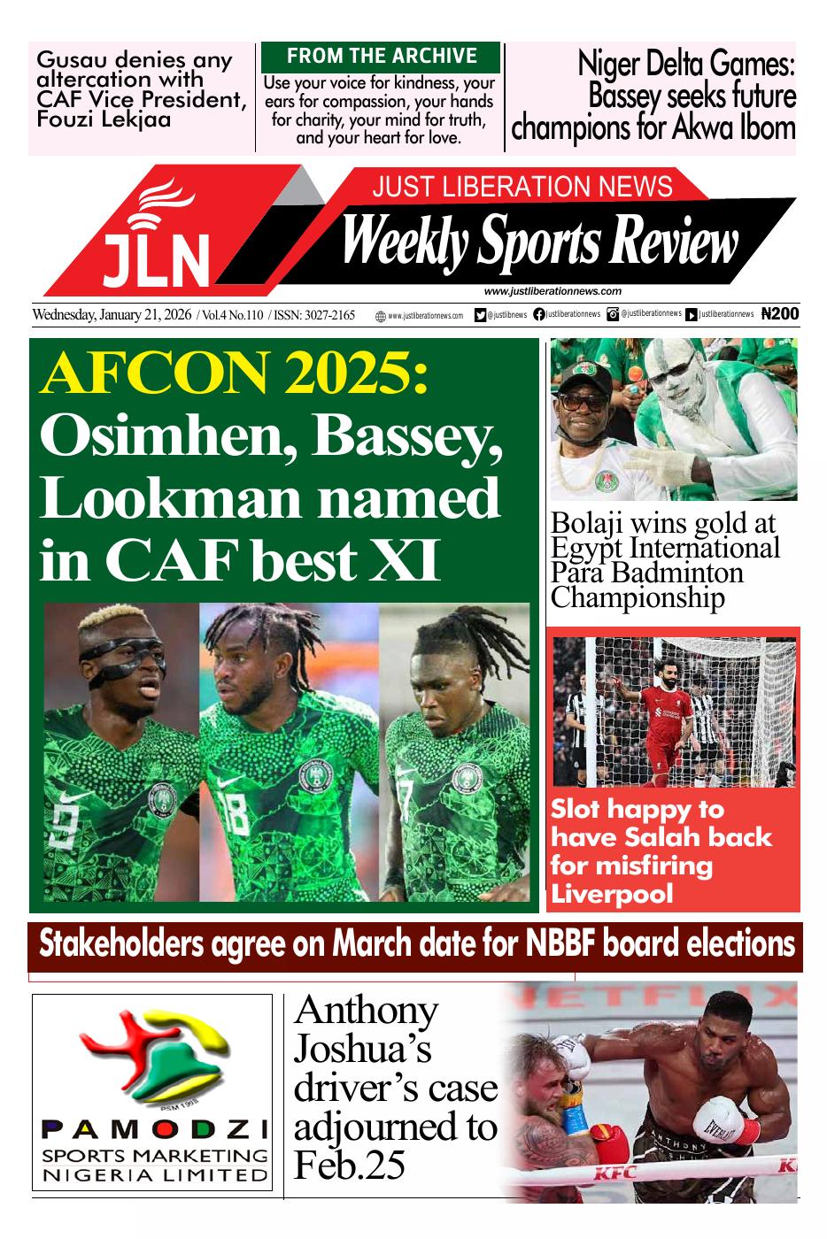 JUST NEWS SPORTS WEEKLY JANUARY 21, 2026