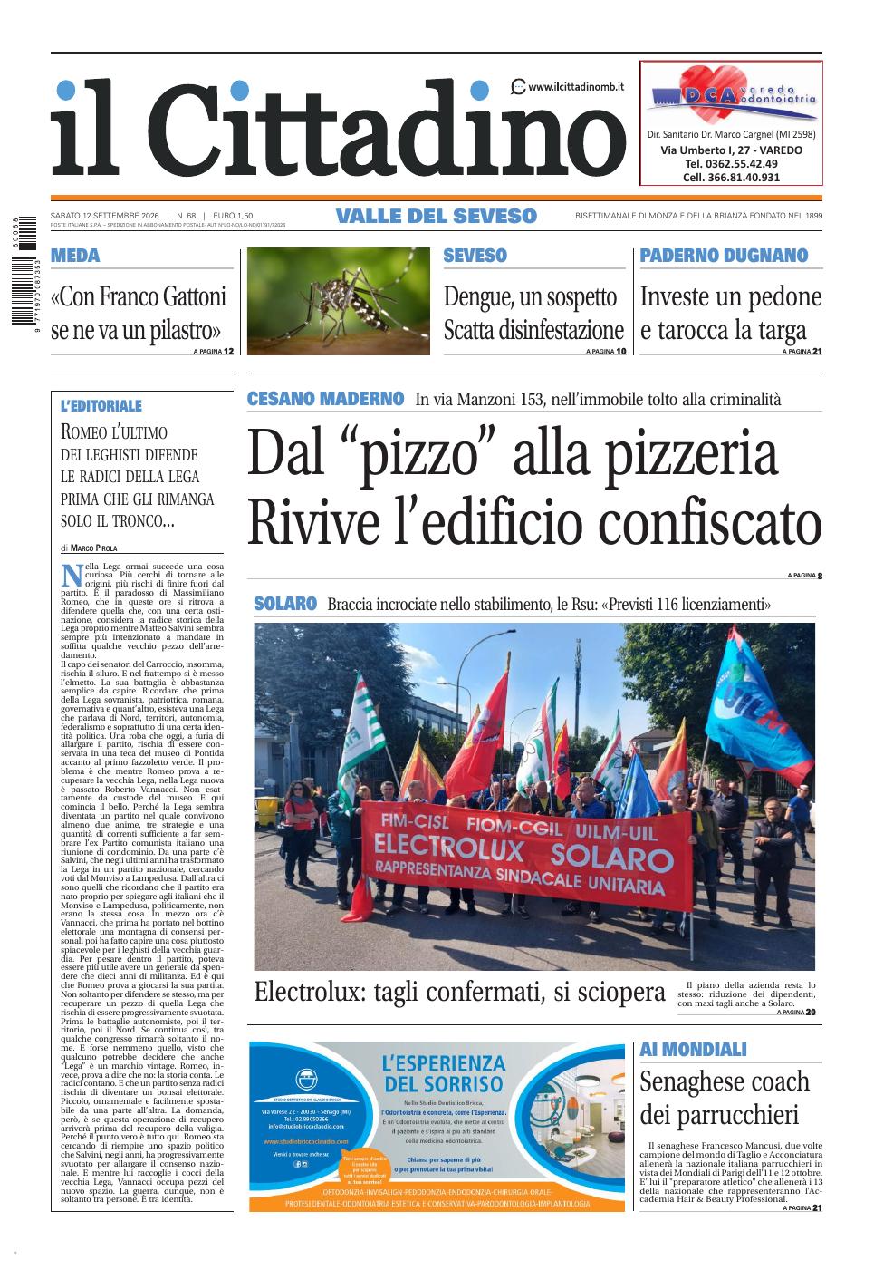 Copertina Il Cittadino Valle del Seveso 12 settembre 2026