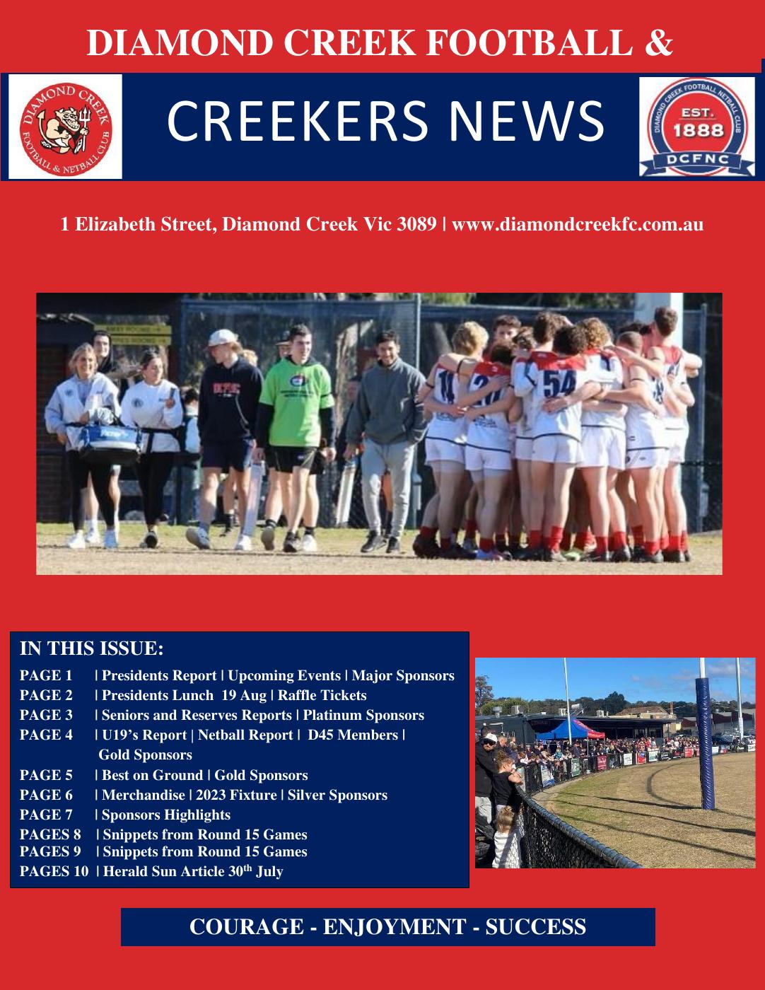 News Diamond Creek Football Netball Club